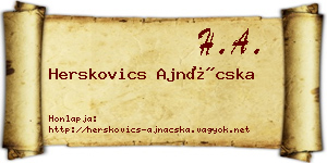 Herskovics Ajnácska névjegykártya